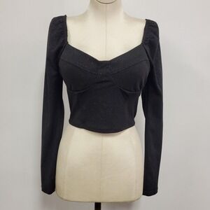 Lily Rose Womens Dark Coquette Glitter Babydoll Corset Top Size S Whimsigoth